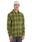 Mens Dawnder LS Flannel Shirt Plaid Loden/ Bio Lime