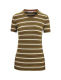 Wmns Wave SS Tee Stripe, Algae/Chalk