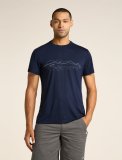 Mens Merino Core SS Tee Icebreaker, Midnight Navy