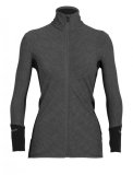 Wmns Descender LS  Zip, Jet Heather/Black