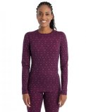 Wmns Merino 200 Oasis LS Crewe First Snow, Nightshade/Tempo/Aop