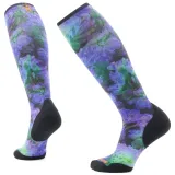 Womens Ski Targeted Cushion Electric Lotus Print OTC Socks