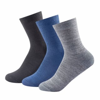 Devold DAILY MEDIUM set 3 párů ponožek; indigo mix