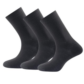 Devold DAILY MEDIUM set 3 párů ponožek; černá