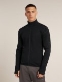 Men Mer  300 RealFleece Descend LS Zip, BLACK