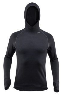 Devold EXPEDITION pánské triko s kapucí; černá Devold EXPEDITION pánské triko s kapucí; černá
